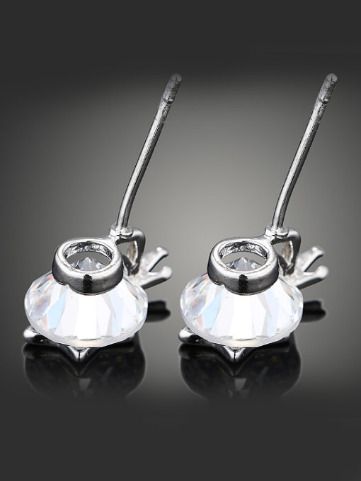 Wei Jia Little Crown Star Cubic Zircon Copper Stud Earrings 2
