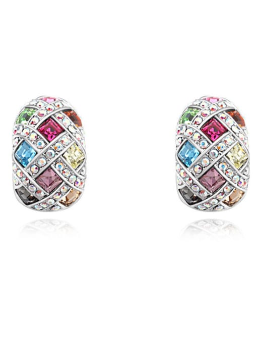 multi-color Personalized Shiny austrian Crystals Alloy Stud Earrings