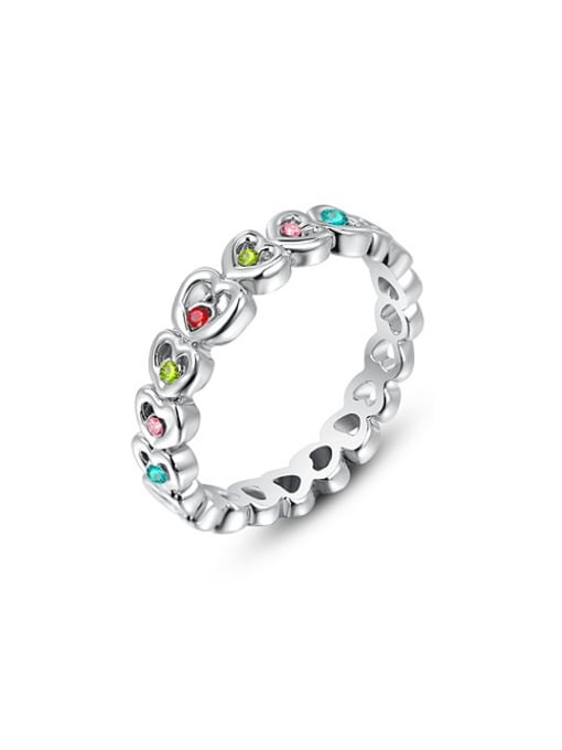 Ronaldo All-match Colorful Austria Crystal Heart Shaped Ring 0