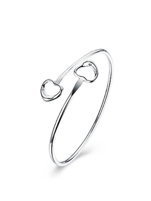 OUXI Simple Hollow Heart shapes Opening Bangle 0