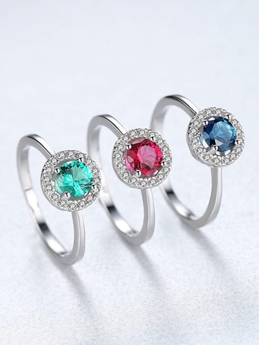 CCUI Sterling silver fashion high-end multicolor  treasure ring