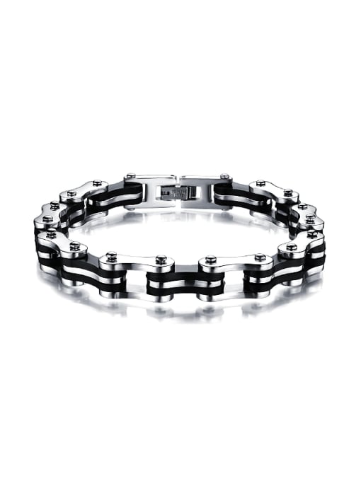 Black Personalized Titanium Men Bracelet