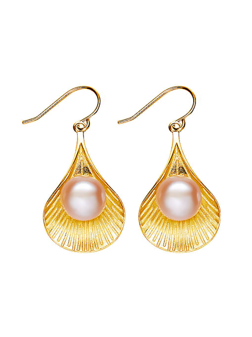 CEIDAI Fashion Freshwater Pearl Shell Silver Earrings 0