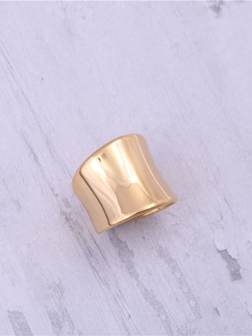 GROSE Titanium With Gold Plated Simplistic Irregular Band Rings 4