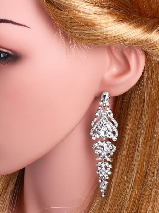 CC Copper With  Rhinestone Trendy Flower Cluster Earrings 1