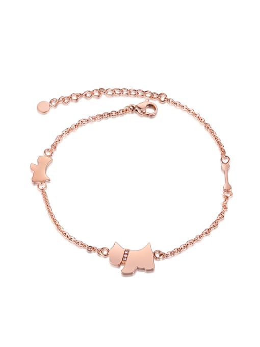 Open Sky Simple Rose Gold Plated Titanium Anklet 0