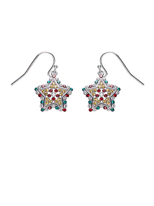 multi-Color Five-point Shaped Multi-color hook earring