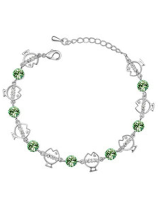 QIANZI Simple Cubic austrian Crystals Little Fish Alloy Bracelet 4