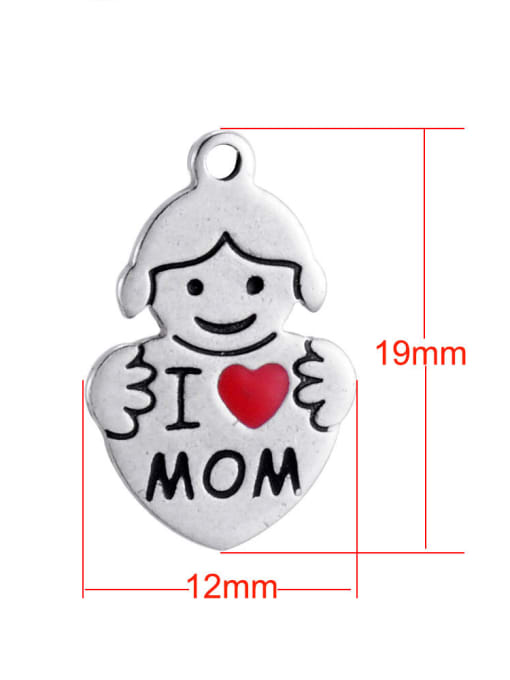 FTime Stainless Steel With Classic Irregular with I love mom Charms 2
