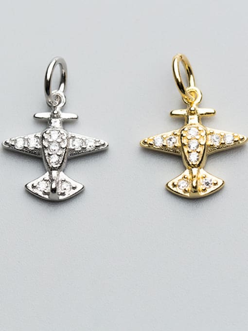 FAN 925 Sterling Silver With Silver Plated Plane Charms 0