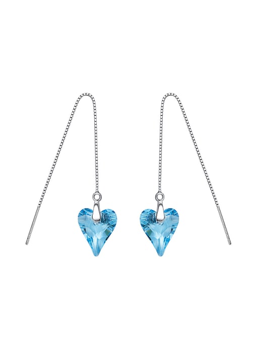 CEIDAI Simple Heart shaped Clear austrian Crystal Line Earrings 0