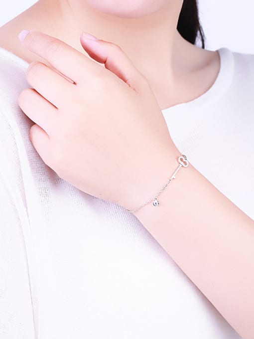 One Silver Women Charming Key Shaped Bracelet 1