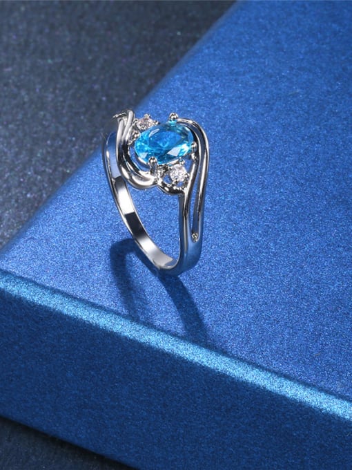 Ronaldo Exquisite Blue Glass Bead Women Ring 1