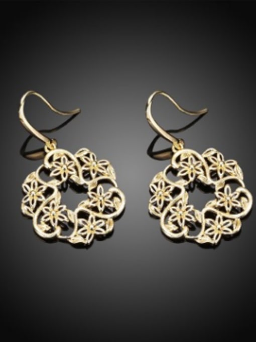 18 Carat Gold Delicate Flower Shaped Silver Plated Drop Earrings