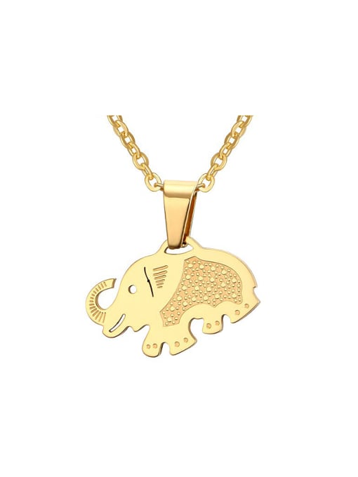 CONG Lovely Gold Plated Elephant Shaped Titanium Pendant 0
