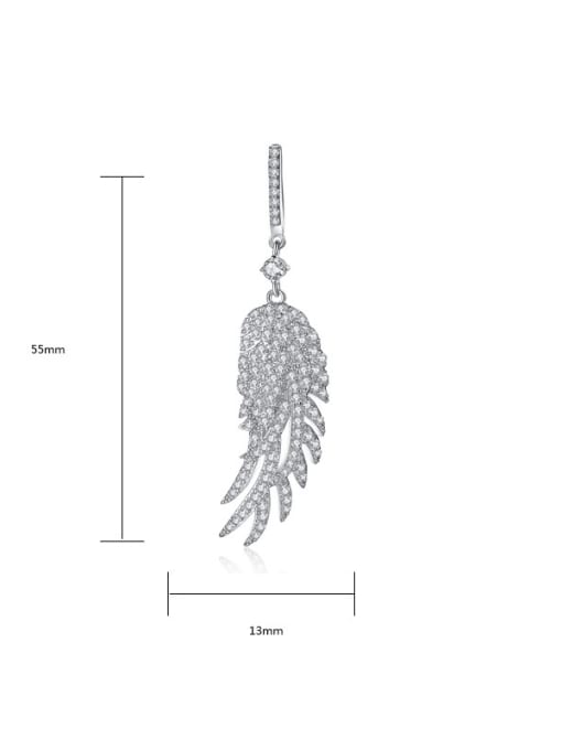 BLING SU AAA zircon inlaid fashion Feather Earrings Gift 2