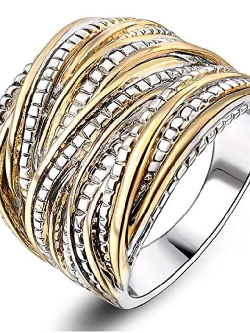 Two color Alloy With Antique Gold Plated Vintage Rings