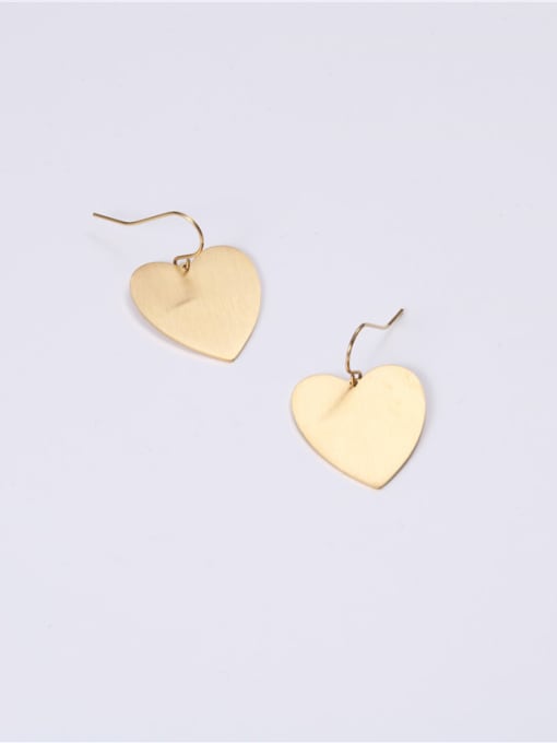 GROSE Titanium With Gold Plated Simplistic Heart Chandelier Earrings 4