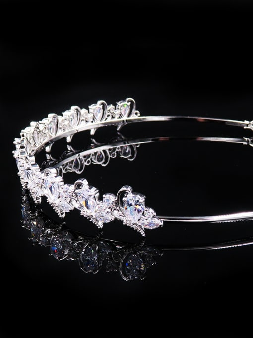 Cong Love Simple Exquisite Wedding Micro Pave Zircons Hair Accessories 1