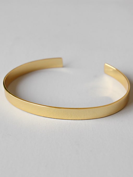 Gold Sterling silver minimalist gold glossy open bracelet