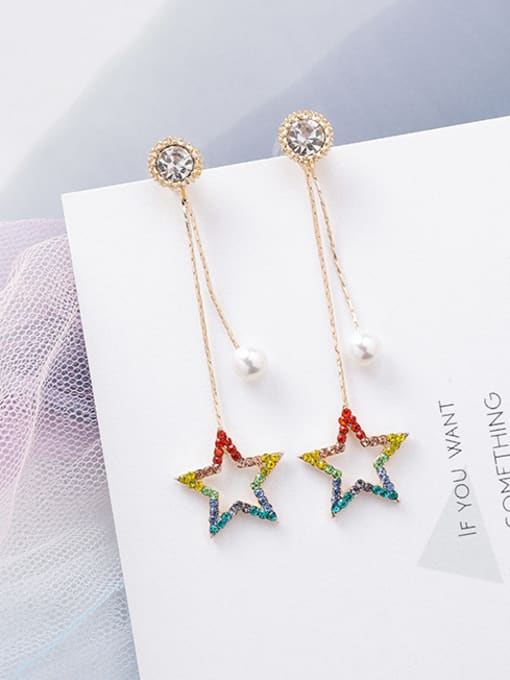 B Star tassels Alloy With Rose Gold Plated Fashion Irregular Stud Earrings
