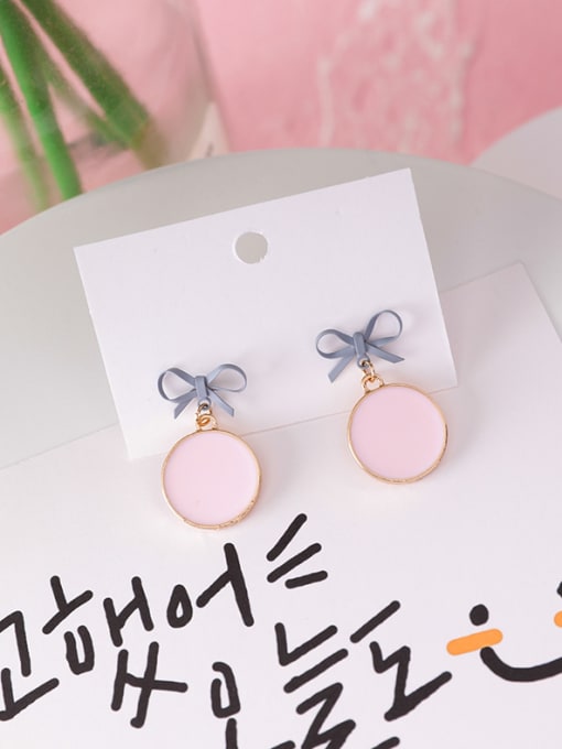 Girlhood Alloy With Gold Plated Cute Bowknot Drop Earrings 1