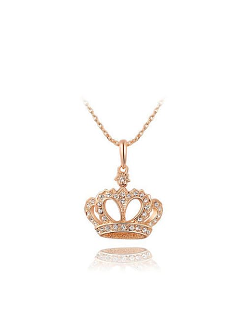 Ronaldo Fashion Crown Shaped Austria Crystal Necklace 0