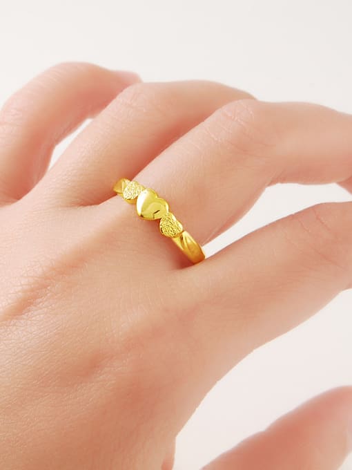 Yi Heng Da All-match Open Design Heart Shaped Gold Plated Copper Ring 1