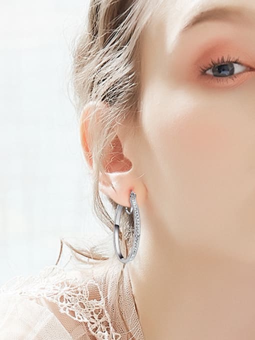CEIDAI Fashion Shiny Cubic austrian Crystals 925 Silver Earrings 1