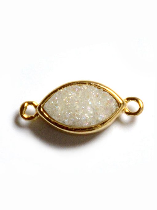 White Marquise Agate Stone Gold Plated Pendant
