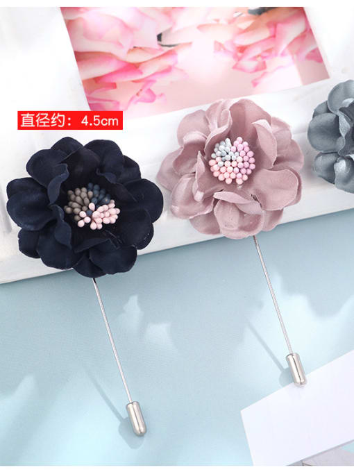 KK Alloy With Fabric art Romantic Flower Corsages/Straight pin brooch 2