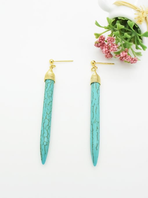 Lang Tony Women Luxury Turquoise Geometric Shaped Earrings 0