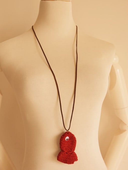 Dandelion Women Red Fish Shaped Necklace 1