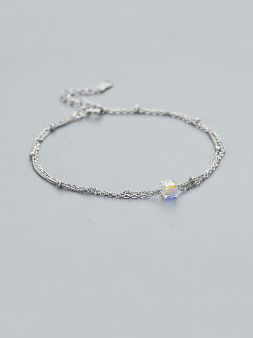 One Silver Women Fashion Style Zircon Bracelet