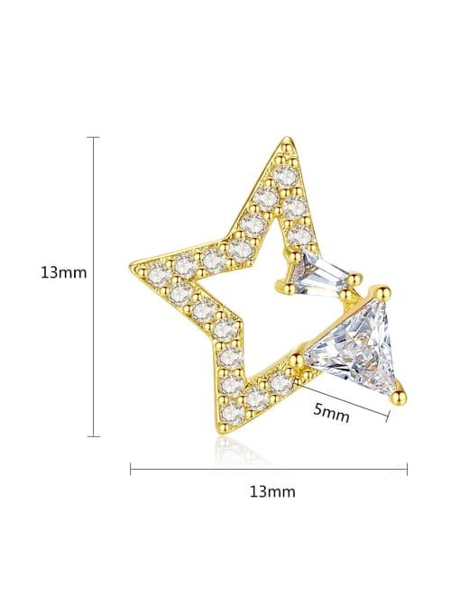 BLING SU Copper inlay AAA zircon triangles starry stud earrings 3