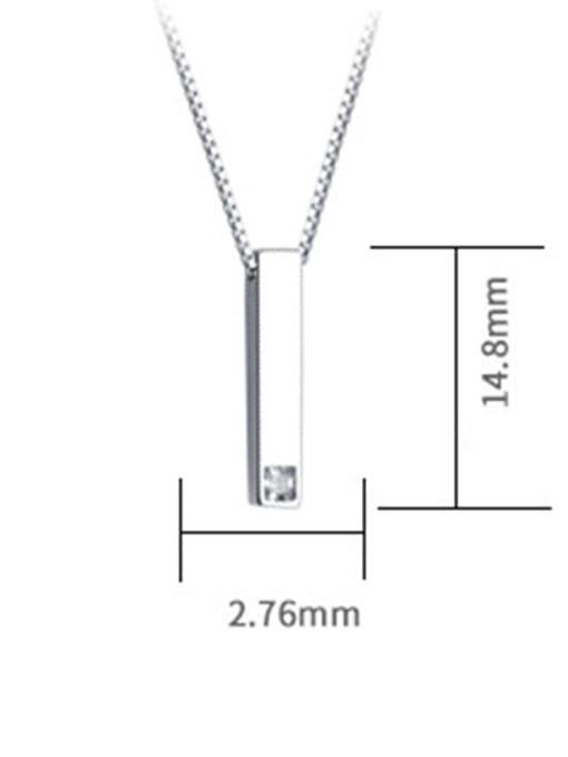 Dan 925 Sterling Silver With Cubic Zirconia  Simplistic Geometric Necklaces 2