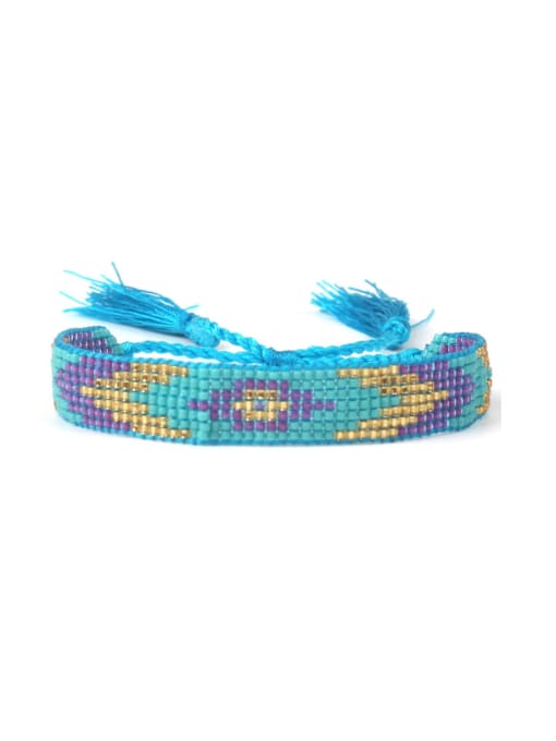 HB632-A Colorful Woven Glass Beads Women Bracelet