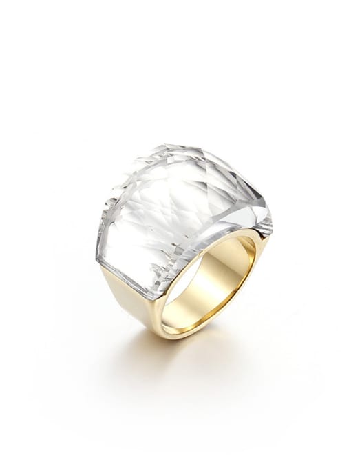 Golden white Stainless Steel With White Gold Plated Fashion Party Multistone Rings