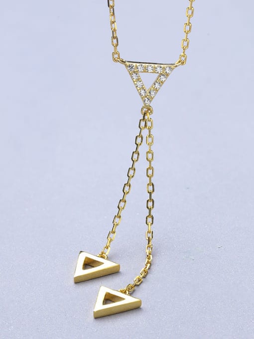 One Silver Gold Plated Triangle Necklace 0