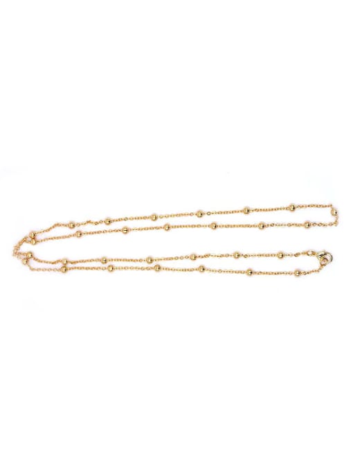 Tess Simple Bead Chain Gold Plated Sweater Chain 2