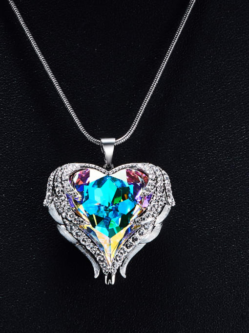 multi-color 2018 Heart-shaped austrian Crystal Necklace