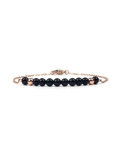 KSB1150R-B Black Agate Fashion Sweetly Women Stretch Bracelet