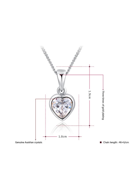 Ronaldo All-match Platinum Plated Austria Crystal Heart Two Pieces Jewelry Set 2