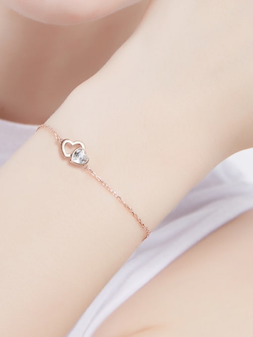 CEIDAI Simple Heart shaped austrian Crystal Bracelet 1