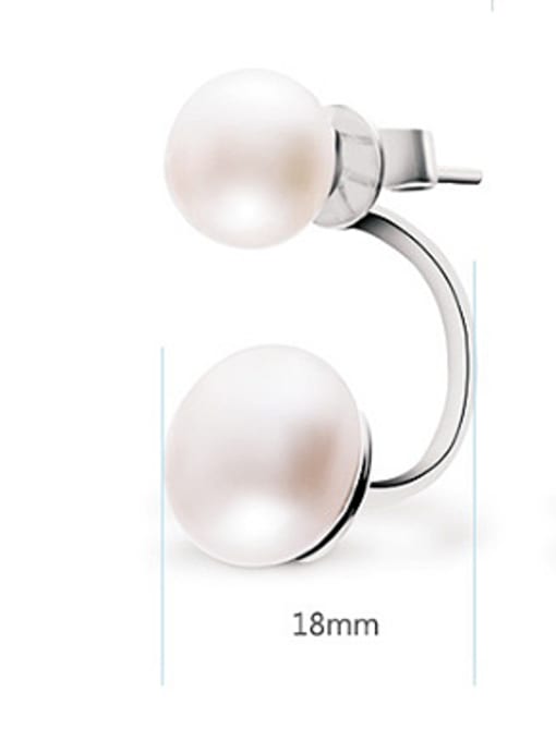 EVITA PERONI Double Freshwater Pearl stud Earring 3