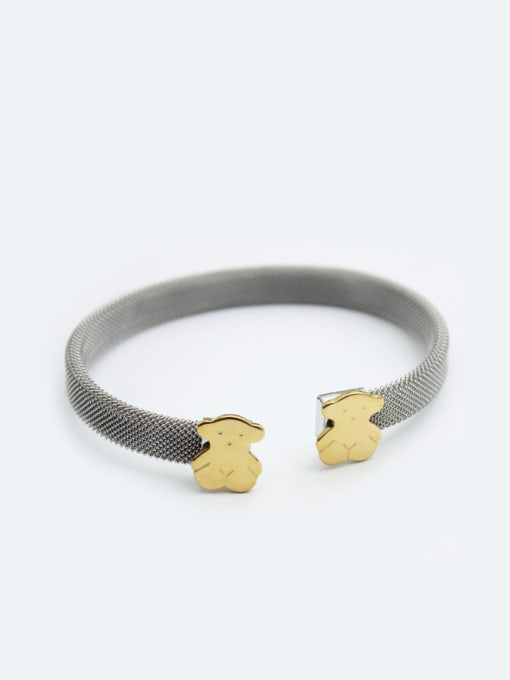 XIN DAI Bear Stainless Steel Open Mesh Bangle 1