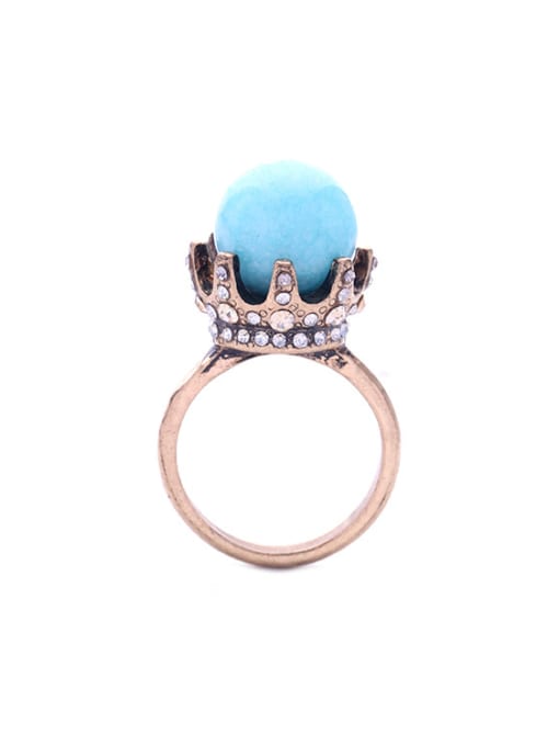 KM Synthetic Stone Lady Alloy Statement Ring