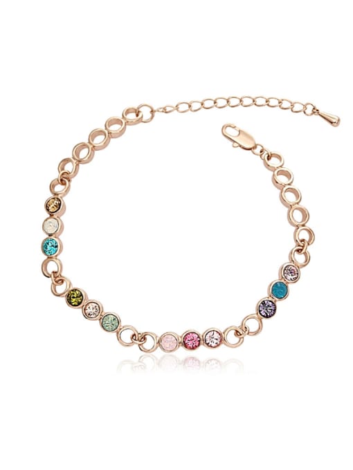Rose Gold,multi-color Fashion Dot Crystal Bracelet