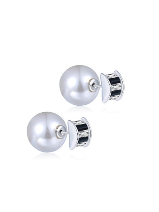 Ronaldo Temperament Geometric Shaped Artificial Pearl Stud Earrings