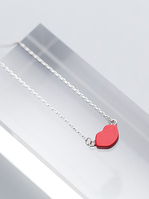 Rosh Personality Red Lip Shaped Glue S925 Silver Necklace 1